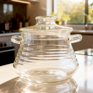 Olla de Vidrio para Cocinar de 2000 ml, Utensilios de Cocina, Vidrio Borosilicato Resistente al Calor, Ligero y Duradero, Producto de Fábrica al por Mayor para EE. UU. - Product Image 1