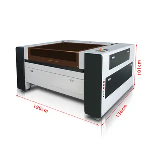 100W 1610 1390 Laser CO2 Engraving Machine Laser Cutter Engraver Plywood Reci Laser Tube Ruida Controller RD offline 16 kinds languages high accuracy outer guide