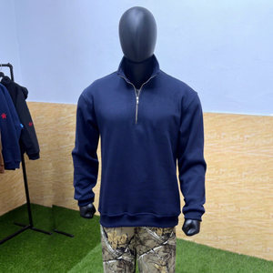 Pull en molleton personnalisé pour homme, col montant, coupe classique, coupe-vent, respirant, 100 % coton, idéal pour l'automne, OEM/marque personnalisée - Product Image 1