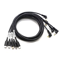 Kabel adaptor USB C ke DC, kabel ekstensi USB C ke DC 90 derajat, DC 5521 5525 pria PD5V 9V 12V 15V 20V