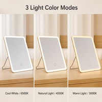 Miroir de maquillage éclairé par LED Portable 360 Rotation écran tactile miroir de courtoisie Rechargeable miroir cosmétique pliant de table