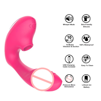 2-in-1 Saug-Vibrator mit 10 Saug- und Vibrationsmodi für Brustwarzen-, Vaginal- und Klitorisstimulation für Solo-, Lesben- und Paarverwendung