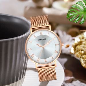 Montre à quartz solaire 32 mm pour femme, bracelet en acier inoxydable, élégante, fine, pour affaires, étanche, cadran en cristal, aiguilles - Product Image 3