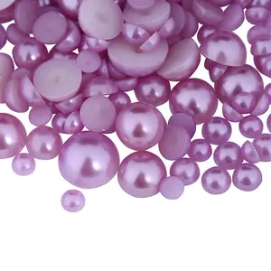 Meiyin Meilin Mix 5000PCS Matte color Flat Back Half Pearls ABS loose Pearl Bead for DIY Shoes decoration