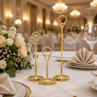 Liang Yi Fournitures Hôtelières de Luxe Support de Plaque Nominative Circulaire en Métal Doré Imprimé 3 Couleurs pour Banquet de Mariage Numéro de Table en Acier Inoxydable