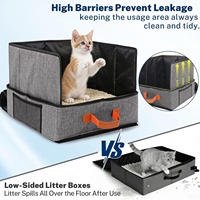 Bac à litière pour chat, portable, imperméable, pliable, en tissu, avec sac de rangement, fabriqué en Chine pour les chats