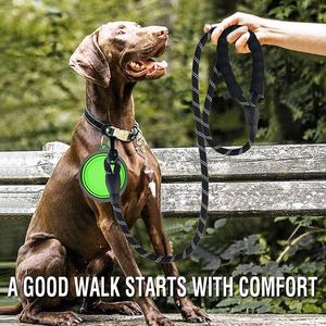 Laisse de luxe en nylon anti-bouloches pour animaux de compagnie, robuste, réfléchissante, avec crochet, design intelligent, motif foulard rayé, best-seller, produits pour animaux de compagnie - Product Image 2