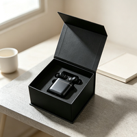 Boîte en carton rigide en forme de livre avec logo personnalisé, magnétique, luxe, pliable, pour emballages cadeaux, écouteurs, électronique
