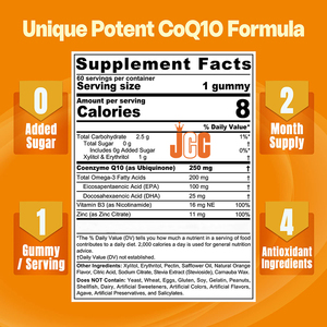 Suplemento orgánico CoQ10 Coenzima Q10 Gomitas para la piel antioxidante natural Cerebro Vitamina <span class=keywords><strong>B</strong></span> saludable Gomitas Sin <span class=keywords><strong>gluten</strong></span> Fábrica - Product Image 2