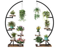 Étagère à plantes noire à 5 niveaux pour Pot de fleur, support de jardinière autoportant, décoration de la maison, stockage de plantes, support de salon, jardin