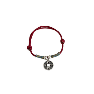 S925 Sterling Silver Chinese Style Coin <b>Bracelet</b> Red <b>Rope</b> Handwoven For Peace And Safety Everyday Wear - Product Image 5