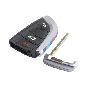 Porte-clés de voiture à distance 3 + 1/4 boutons 868/433/315Mhz avec puce PCF7953 pour BMW F CAS4 CAS4 + X5 X6 Porte-clés d'entrée sans clé