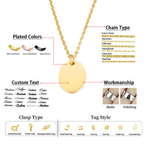 कस्टम लोगो डिस्क चार्म्स खाली उत्कीर्ण गहने थोक स्टेनलेस स्टील सर्कल - Product Image 2