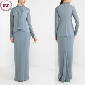 2023 Custom Modern Malaysia Women Muslim Baju Kurung Ladies Full Long Sleeve Dress For Women Elegant Islamic Clothing