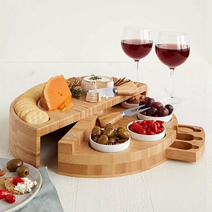 Nouveau <span class=keywords><strong>Plateau</strong></span> de Service Rotatif Compact en Bois pour Fromages et Tapas – Collection 2026 – Offre Spéciale - Product Image 3