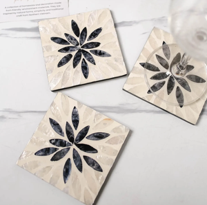 ชุดจานรองแก้วมุกธรรมชาติแบบโมเดิร์น พร้อมที่วาง สำหรับตกแต่งโต๊ะอาหาร งานเลี้ยง งานแต่งงาน - Product Image 2