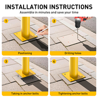 KAIYOMI Poteau de signalisation jaune haute visibilité en acier M55, résistance aux chocs, protection IP55, qualité ingénieur, lumière réfléchissante pour