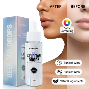 Gocce Autoabbronzanti Correttive del Colore, Siero Abbronzante Senza Sole per Viso e Corpo, Gocce <span class=keywords><strong>Abbronzanti</strong></span> per un Bagliore Dorato Naturale 50ml, Private Label OEM - Product Image 1