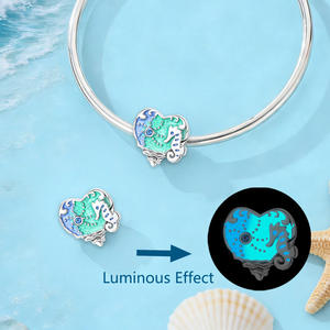 Set de Abalorios de Esmalte Plateado con Temática Oceánica: Tortuga Marina, Estrella de Mar y Caballito de Mar para Pulseras DIY, Accesorios Luminosos - Product Image 5
