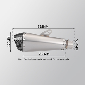 Silencieux d'échappement universel pour <span class=keywords><strong>moto</strong></span> 36-51 mm pour R3 MT03, <span class=keywords><strong>CB500</strong></span> Z400 ZX4R - Product Image 3