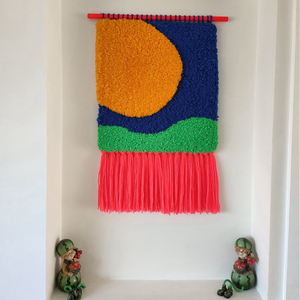 Tùy Chỉnh Handmade Dệt Phong Cảnh Tường Nghệ Thuật Trang Trí Nội Thất Tấm Thảm Tường Treo Sơn Macrame - Product Image 2