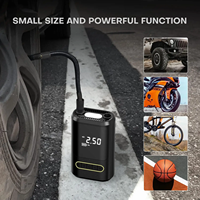 Mini pompe de voiture pompe à vélo pompe à air Portable électrique compresseur d'air noir 12V gonfleur de pneu Air 50cm 101-150psi 1.5W, 150LM