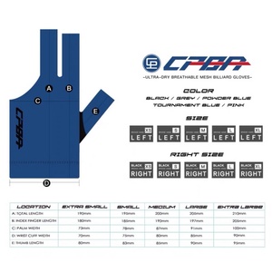 Guante de Billar CPBA de 3 Dedos para Mano Izquierda, Costuras Resistentes, Guante Deportivo para Snooker, Tallas Populares para Hombres y Mujeres - Product Image 5