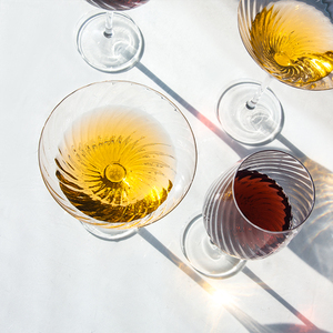 Wholesale <strong>Luxury</strong> Custom Goblet Crystal Swirl Striped Ribbed Stemmed Cocktail Glass Striped <strong>Champagne</strong> <strong>Flute</strong> Glasses - Product Image 6