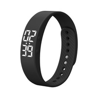 Bracelet intelligent de sport en silicone, podomètre étanche en gel, montre LED, alarme par vibration, bracelet pour étudiants, enfants et adultes