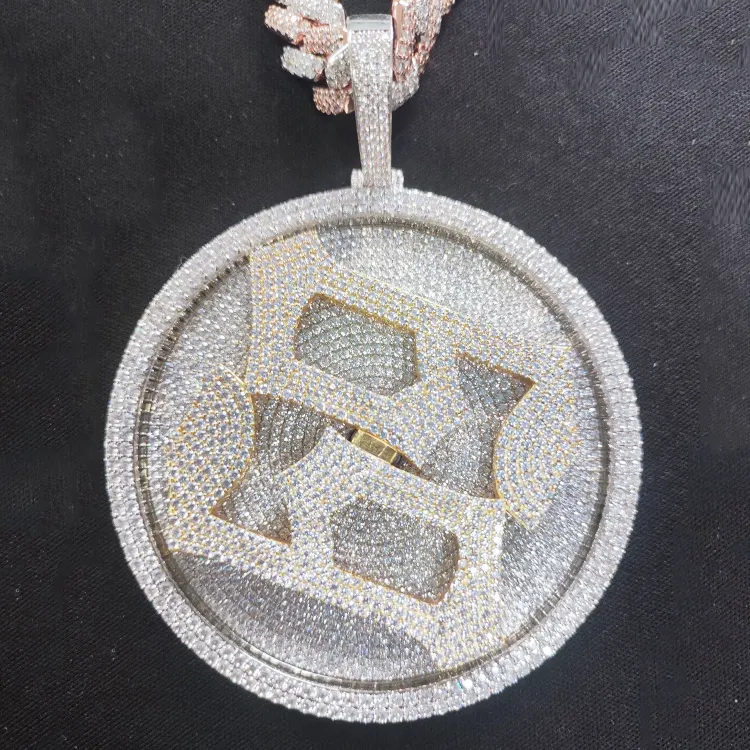 Кулон на заказ, медальон с блестящим кубическим цирконием, подвески в стиле хип-хоп, позолоченные сверкающие мужские подвески, ожерелье, кулон в стиле хип-хоп