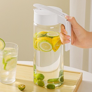 Bpa Free Clear Custom Logo Recycled Drinking <b>Tea</b> Cup <b>Plastic</b> Round Water Juice Jug With Cup Drinking Coffee Juice - Product Image 1
