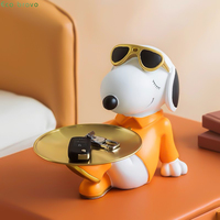 Huisdecoratie Moderne Dieren Puppy Hond Hars Sculptuur Decoratie Hond Standbeeld Opslag Dienblad Fruit En Snoep Dozen Hars Handwerk