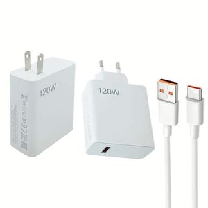Gold Label 120w Charger Sets EU US Adapter With 6A Type <b>C</b> Data Cable Super Fast Charger Phone Adapters for Xiaomi - Product Image 1