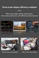 Moniteur portable double/triple écran en gros 13.3 14 15.6 FHD 1080P IPS HDR LCD USB pour ordinateurs portables