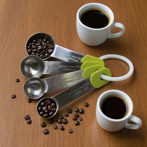 Thìa đo không gỉ 304 an toàn thực phẩm | tay cầm Silicone, móc nhựa | 4 cái, 1.25 - 15ml | B2B bếp & tiệm bánh - Product Image 1