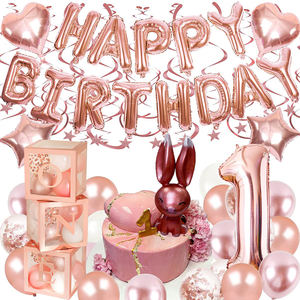 Guirlande de <span class=keywords><strong>ballons</strong></span> rose, <span class=keywords><strong>confettis</strong></span>, garçon et fille, 1er anniversaire, fête, boîte à <span class=keywords><strong>ballons</strong></span>, décor, 1 2 3 ans, ensemble de Baby Shower - Product Image 3