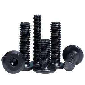 Aço inoxidável zinco preto ultra fino Hex Drive Flat Head Low Profile Screw