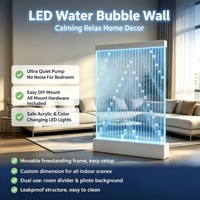 Panneau mural moderne autoportant en acrylique à bulles d'eau avec éclairage LED, design abstrait translucide