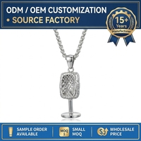 Collier pendentif microphone vintage personnalisé en acier inoxydable avec chaîne maille forçat pour homme, bijoux hip-hop, directement de l'usine, en stock