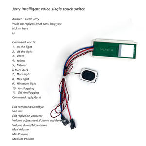 Interruptor de sensor táctil de 12V con idioma personalizado, atenuador LED inteligente, luz de Control de voz CCT para espejo Led de baño - Product Image 5