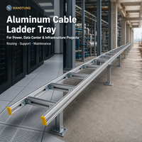 Échelle à câbles en aluminium avec largeur, longueur, espacement des barreaux et hauteur des rails latéraux personnalisables pour les projets de gestion des câbles B2B