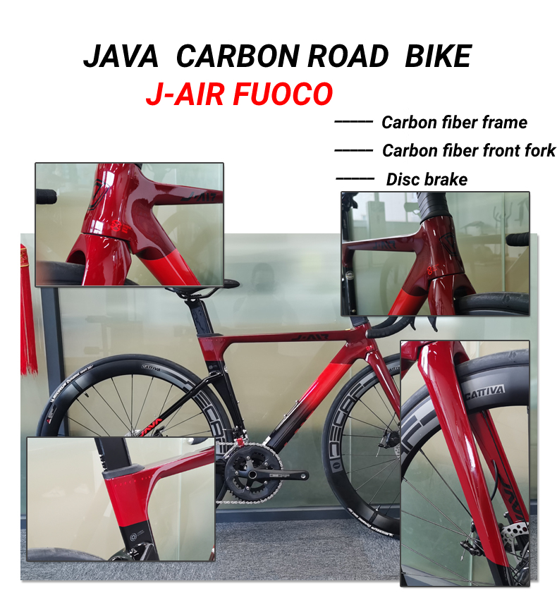 JAVA FUOCO Full Carbon Fiber Road Bike Bicycle in Stock 22 speed 700C Complete SHIMANO Disc Brake UCI Carbon Frame Racing Bikes