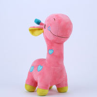 Produsen Mainan Merek Shengye Bersertifikasi CPC CE BSCI, Mainan Hewan Boneka Baru, Boneka Jerapah Pink Lucu untuk Iklan Bisnis