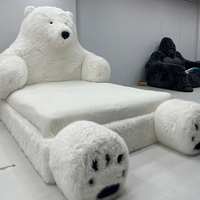 Sofá Cama de Peluche de Oso Polar Suave y Divertido al por Mayor Mueble de Dibujos Animados Cama para Niños