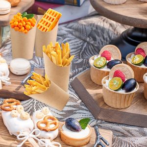 Gobelets en papier kraft jetables de qualité alimentaire pour frites, à emporter, 14 oz, 16 oz, personnalisés, avec cuillère à frites, gobelet en papier pour chips - Product Image 6