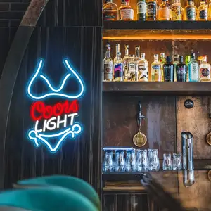 Custom Flex Neon Mujer en Bikini Dormitorio Fiesta Bar Decoración Night Light Custom Sexy body Lady LED Neon Sign Light para la pared