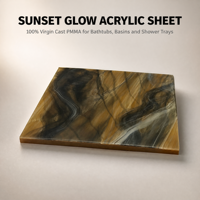 Plaque acrylique Premium Effet Coucher de Soleil 5mm/6mm avec service de découpe pour projets intérieurs/extérieurs, baignoires, hôtels et applications commerciales