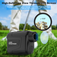 Télémètre de golf 6X 1500Y avec compensation de pente, vibration, verrouillage de la cible, noir, rechargeable, marque privée