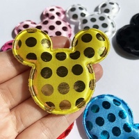 Patch en forme de tête de souris 3D gonflé et rembourré, en satin pailleté, personnalisable, pour la décoration de barrettes et de chapeaux, disponible en gros