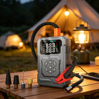 Démarreur d'urgence portable 12V 960A avec gonfleur à pression préréglée, lumière LED puissante et grande batterie externe